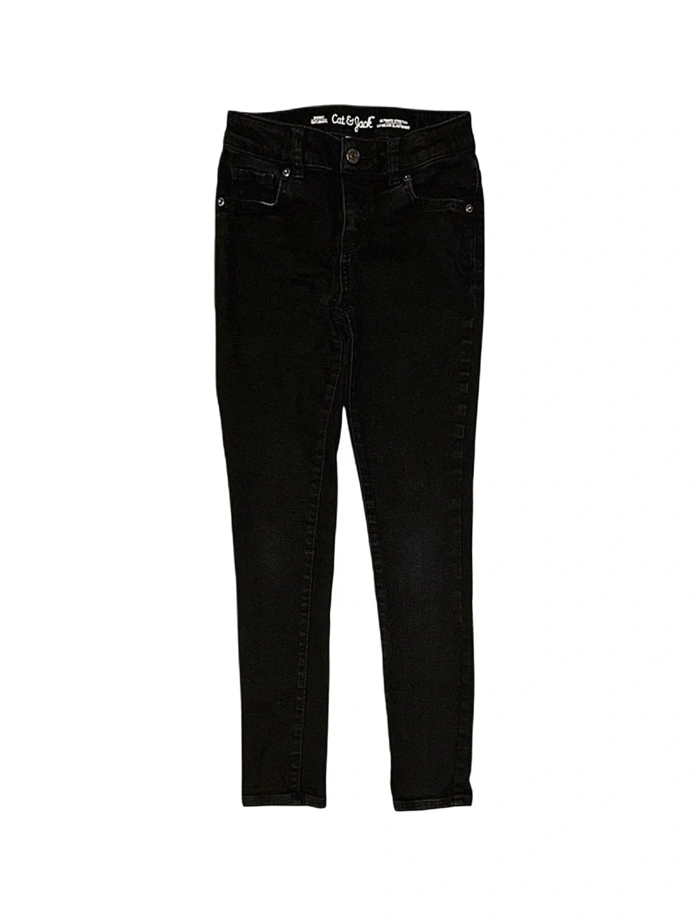 CAT & JACK Boy's Black Ultimate Stretch Skinny Jeans Size 12 Adjustable Waist